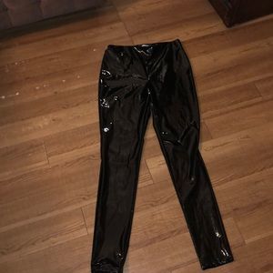 Black Latex Leggings